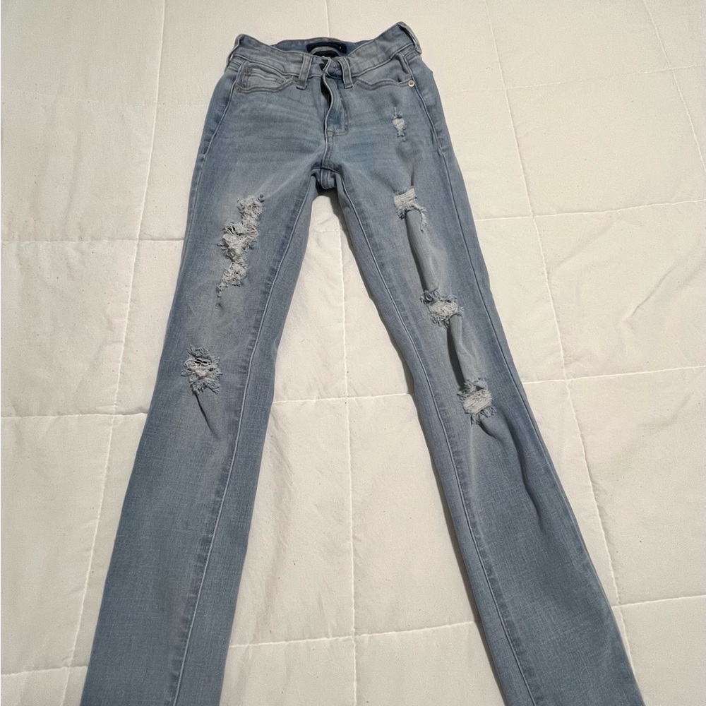 Aeropostale Light Blue Distressed Skinny Jeans